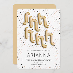 Invitation Étoiles en or Foil Type de ballon Surprise Anniver