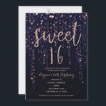 Invitation Étoiles enchantées Purple & Gold Sweet 16 Parties<br><div class="desc">Customisez les deux côtés comme vous voulez,  pour n'importe quel événement.</div>