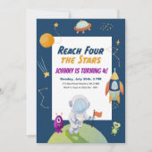 Invitation Étoiles Espace extra-atmosphérique Enfants 4e anni (Devant)