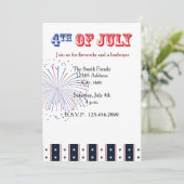 Invitation Étoiles et bandes (Debout devant)