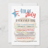 Invitation Étoiles et bandes 4 juillet Jardin barbecue (Devant)