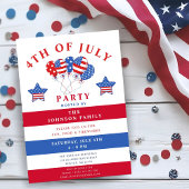 Invitation Étoiles Et Bandes Balloon 4 juillet