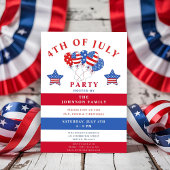Invitation Étoiles Et Bandes Balloon 4 juillet