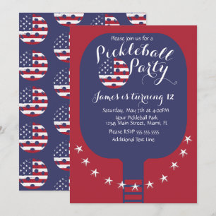 Invitation Étoiles et bandes patriotiques de la fête de pickl