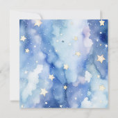 Invitation Etoiles et ciel de nuit baby shower bleu merci (Dos)