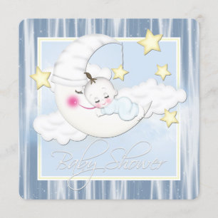 Invitation Étoiles et Lune Baby Shower