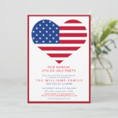 Invitation Étoiles et rayures 4 juillet fête de l'Indépendanc (Debout devant)