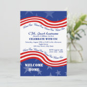 Invitation Étoiles et rayures Bienvenue à la maison Militaire (Debout devant)