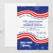 Invitation Étoiles et rayures Bienvenue à la maison Militaire (Devant / Derrière)