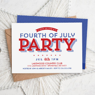 Invitation Étoiles et rayures modernes 4 juillet Fête