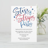 Invitation Étoiles et rayures patriotiques Quatrième du Parti (Debout devant)