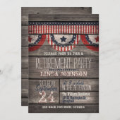 Invitation Étoiles et rayures sur la partie de retraite en bo (Devant / Derrière)