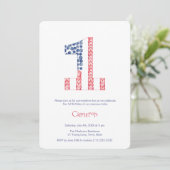 Invitation Étoiles et rayures Unisex Été 1er Anniversaire (Debout devant)