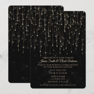 Invitation Étoiles Filantes Étincelantes Mariage Moderne Chic