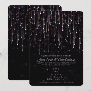 Invitation Étoiles Filantes Étincelantes Mariage Moderne Viol