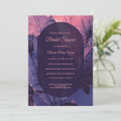 Invitation Étoiles florales violettes et roses Alt Goth Fête (Debout devant)