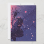 Invitation Étoiles florales violettes et roses Alt Goth Fête (Dos)