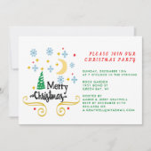 Invitation Étoiles, Lune, Flocons de neige et Joyeux Noël, ZP (Devant)