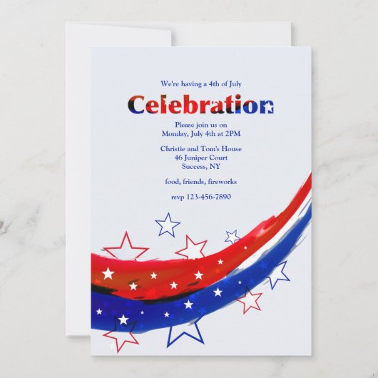 Invitation Etoiles modernes 4 juillet (Devant)