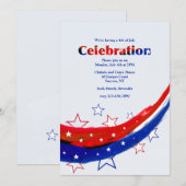 Invitation Etoiles modernes 4 juillet (Devant / Derrière)