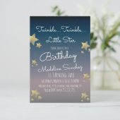 Invitation Etoiles modernes fête d'anniversaire Ombre Sky (Debout devant)