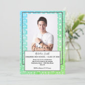 INVITATION ÉTOILES MODERNES MAJEURES GRAD VERT | FÊTE DE DIPL (Debout devant)