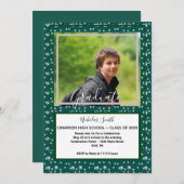 INVITATION ÉTOILES MODERNES MASCULINES VERTES | FÊTE DE DIPLÔ (Devant / Derrière)