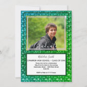 INVITATION ÉTOILES MODERNES MASCULINES VERTES | FÊTE DE DIPLÔ (Devant)