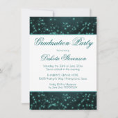 Invitation Étoiles Mystic Twilight | Graduation Turquoise pro (Devant)