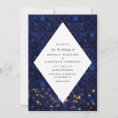 Invitation Étoiles mystiques Floral Mariage damassé (Devant)