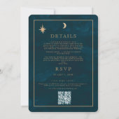 Invitation Étoiles mystiques Lune Céleste Qr Code Mariage (Dos)