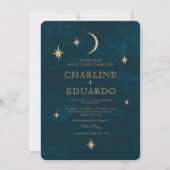 Invitation Étoiles mystiques Lune Céleste tout en un Mariage (Devant)