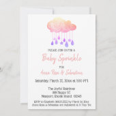 Invitation *~* Étoiles Nuage Pluie Baby shower d'arrosage (Dos)