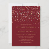 Invitation Etoiles or et argent Confetti Mariage moderne (Devant)