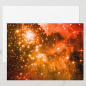Invitation Étoiles orange (Devant / Derrière)