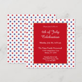 Invitation Étoiles Patriotique Rouge Blanc Bleu 4 juillet (Devant / Derrière)