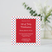 Invitation Étoiles Patriotique Rouge Blanc Bleu 4 juillet (Debout devant)