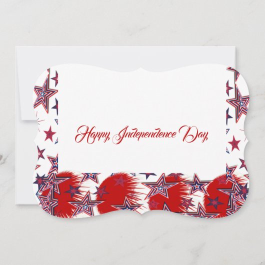 Invitation Etoiles patriotiques 4 Juillet Feu d'artifice Roug (Dos)