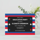 Invitation Étoiles patriotiques et diplôme rayé (Debout devant)