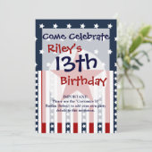 Invitation Étoiles patriotiques et rayures Drapeau américain (Debout devant)