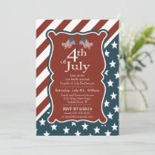 Invitation Étoiles patriotiques & Frappe 4 juillet (Debout devant)