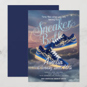 Invitation Étoiles personnalisées Baskets éblouissantes (Devant / Derrière)