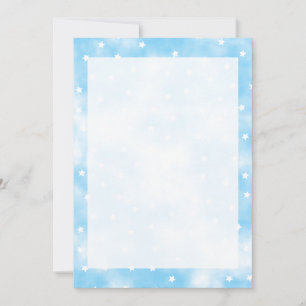 Invitation Etoiles personnalisées simples Bordure d'aquarelle