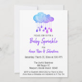 Invitation *~* Étoiles Pluie nuageuse gouttes Sprinkel Douche (Dos)