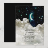 Invitation Étoiles romantiques et Fête des mariées de lune (Devant / Derrière)