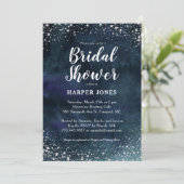 Invitation Étoiles romantiques Marine Bleu Fête des mariées a (Debout devant)