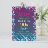 Invitation Étoiles roses et bleues (Debout devant)