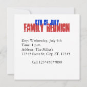 Invitation Étoiles Rouge Bleu Drapeau Aigle Silhouette (Dos)