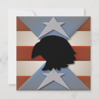 Étoiles Rouge Bleu Drapeau Aigle Silhouette