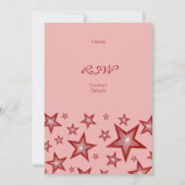 Invitation Étoiles rouges '40e anniversaire' rose vertical (Dos)